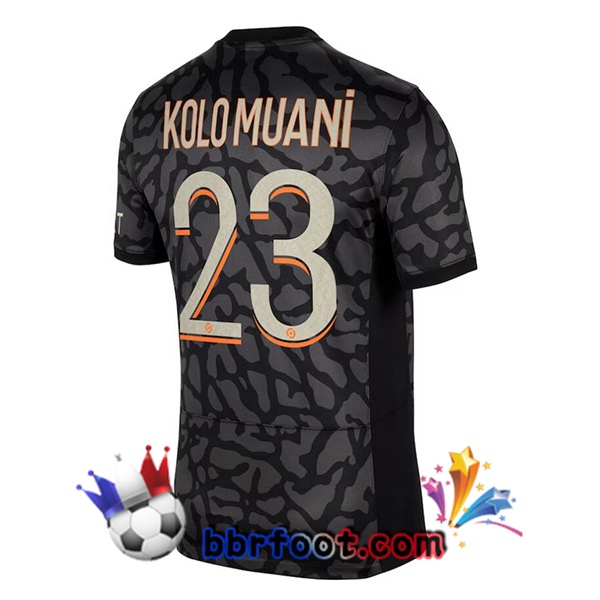Maillot Foot Paris PSG (Kolo Muani 23) Third Noir 2023/2024