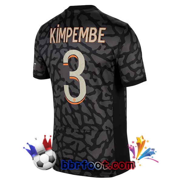 Maillot Foot Paris PSG (Kimpembe 3) Third Noir 2023/2024