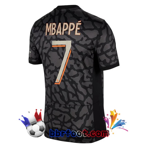 Maillot Foot Paris PSG (Mbappé 7) Third Noir 2023/2024