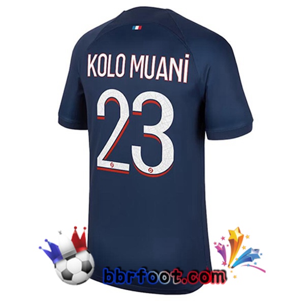 Maillot Foot Paris PSG (Kolo Muani 23) Domicile Bleu Royal 2023/2024