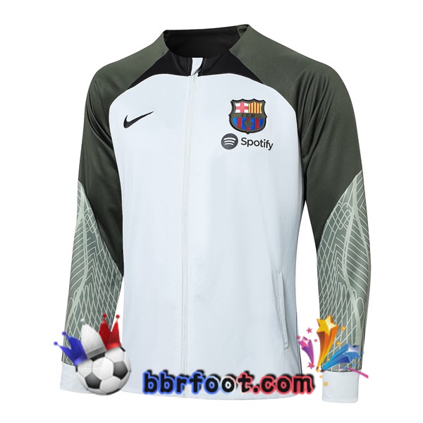 Veste Foot FC Barcelone Blanc Vert 2023/2024