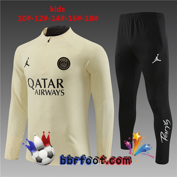 Survetement Foot Paris PSG Enfant Jaune 2023/2024