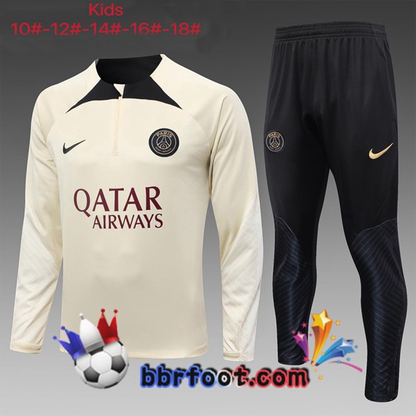 Survetement Foot Paris PSG Enfant Jaune 2023/2024