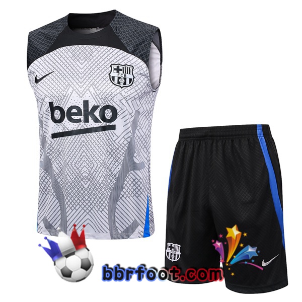 Gilet Foot FC Barcelone + Shorts Gris 2023/2024