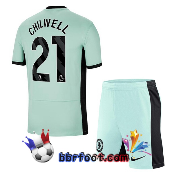 Maillot Foot FC Chelsea (Chilwell 21) Enfant Third Vert 2023/2024
