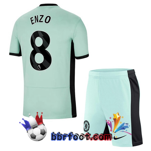 Maillot Foot FC Chelsea (Enzo 8) Enfant Third Vert 2023/2024 Maillot Foot FC Chelsea (Enzo 8) Enfant Third Vert 2023/2024