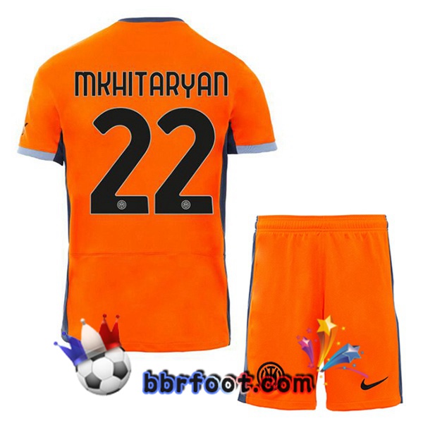 Maillot Foot Inter Milan (MKHITARYAN 22) Enfant Third Orange 2023/2024