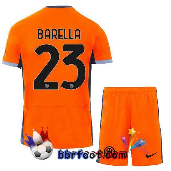 Maillot Foot Inter Milan (BARELLA 23) Enfant Third Orange 2023/2024