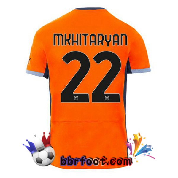 Maillot Foot Inter Milan (MKHITARYAN 22) Third Orange 2023/2024