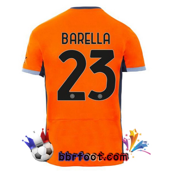Maillot Foot Inter Milan (BARELLA 23) Third Orange 2023/2024
