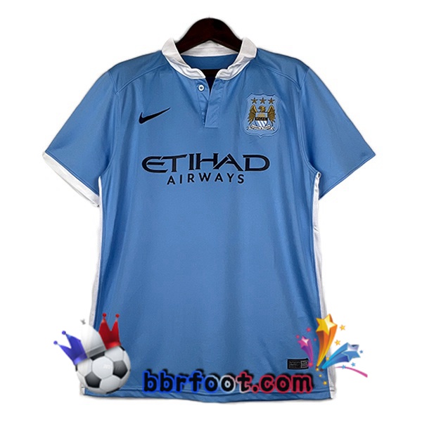 Maillot Foot Manchester City Retro Domicile Bleu 2015-2016