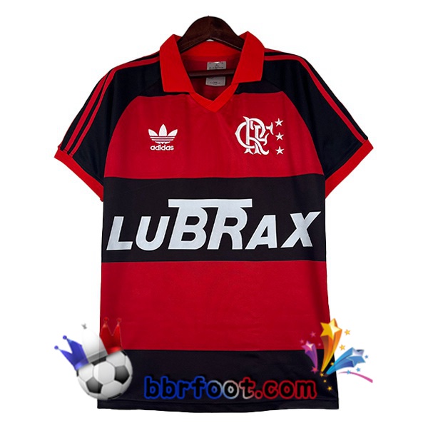 Maillot Foot Flamengo Retro Domicile Rouge Noir 1987