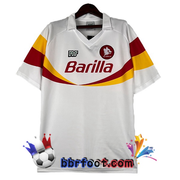 Maillot Foot AS Roma Retro Exterieur Blanc 1990-1991