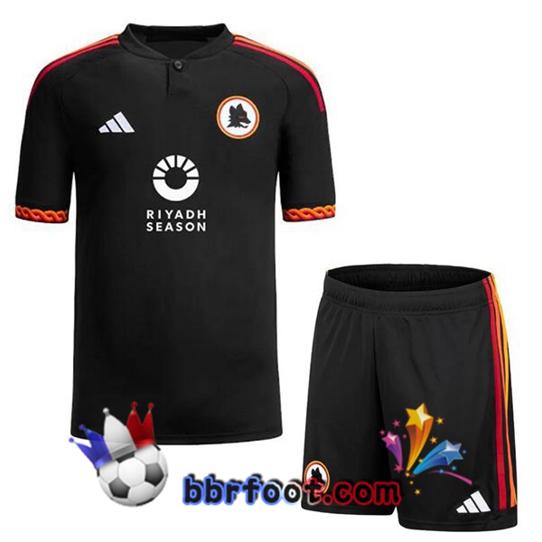 Maillot Foot AS Roma Enfant RIYADH SEASON Third Noir 2023/2024