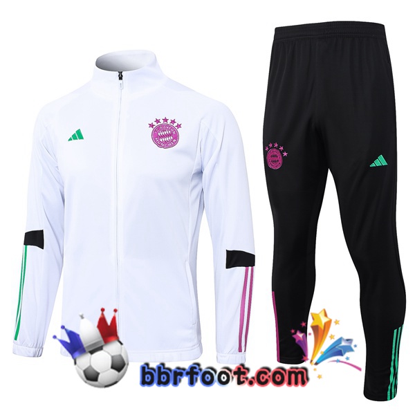 Survetement Foot - Veste Bayern Munich Blanc 2023/2024