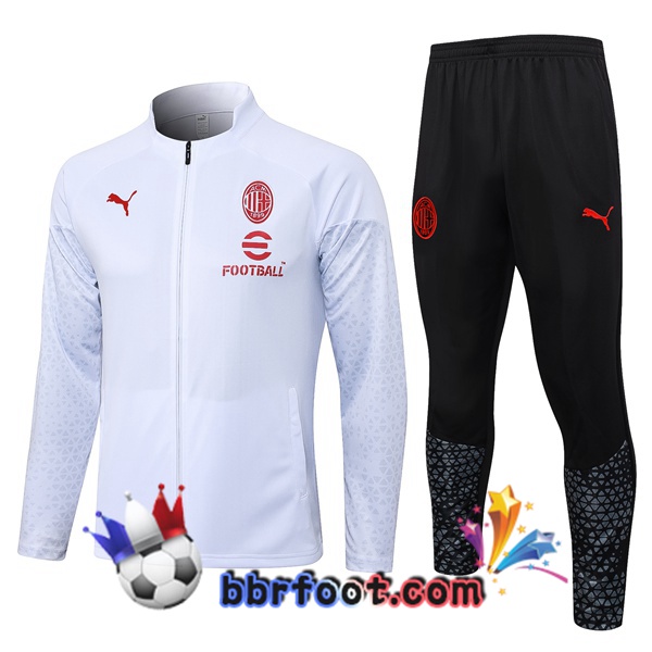 Survetement Foot - Veste AC Milan Blanc 2023/2024