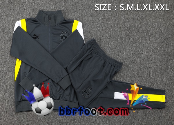 Survetement Foot - Veste Dortmund BVB Gris 2023/2024