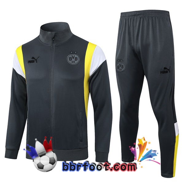 Survetement Foot - Veste Dortmund BVB Gris 2023/2024