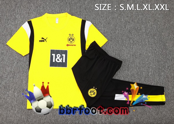 Ensemble Training T-Shirts Dortmund BVB + Pantalon Jaune 2023/2024