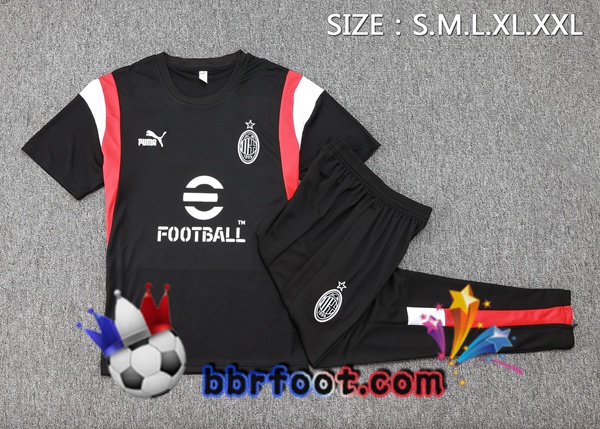 Ensemble Training T-Shirts AC Milan + Pantalon Noir 2023/2024