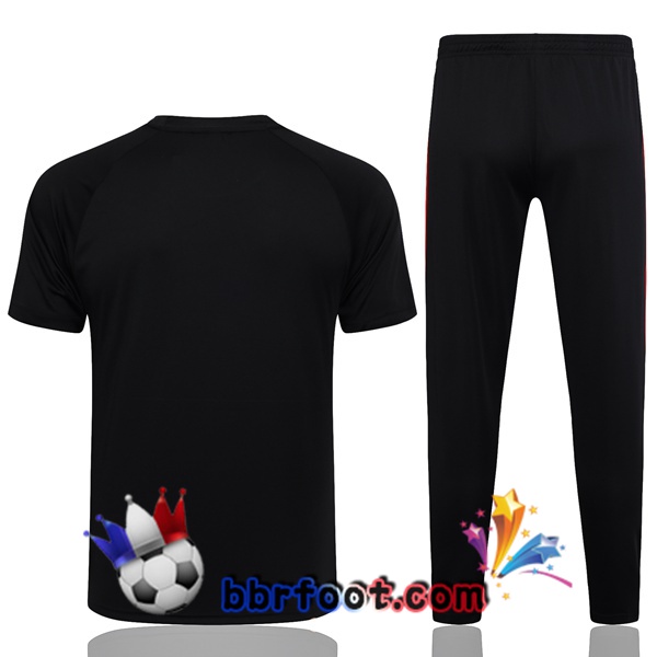 Ensemble Training T-Shirts AC Milan + Pantalon Noir Rouge 2023/2024