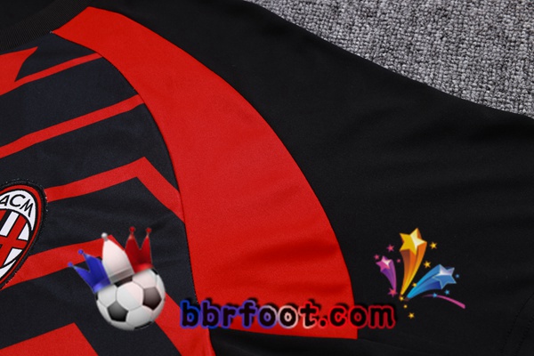 Ensemble Training T-Shirts AC Milan + Pantalon Noir Rouge 2023/2024