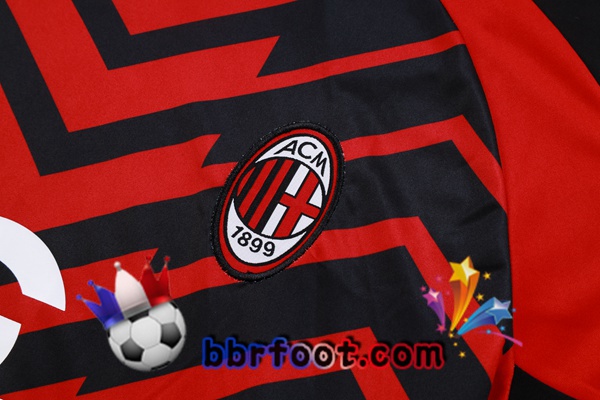 Ensemble Training T-Shirts AC Milan + Pantalon Noir Rouge 2023/2024