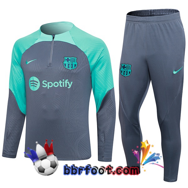 Survetement Foot FC Barcelone Gris Vert 2023/2024