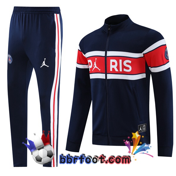 Survetement Foot - Veste JORDAN Paris PSG Bleu Royal Rouge 2023/2024