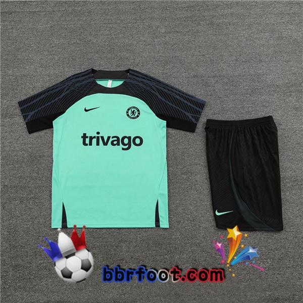 Ensemble Training T-Shirts FC Chelsea + Shorts Vert 2023/2024