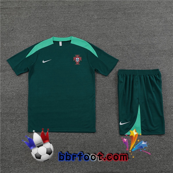 Ensemble Training T-Shirts Portugal + Shorts Vert 2023/2024