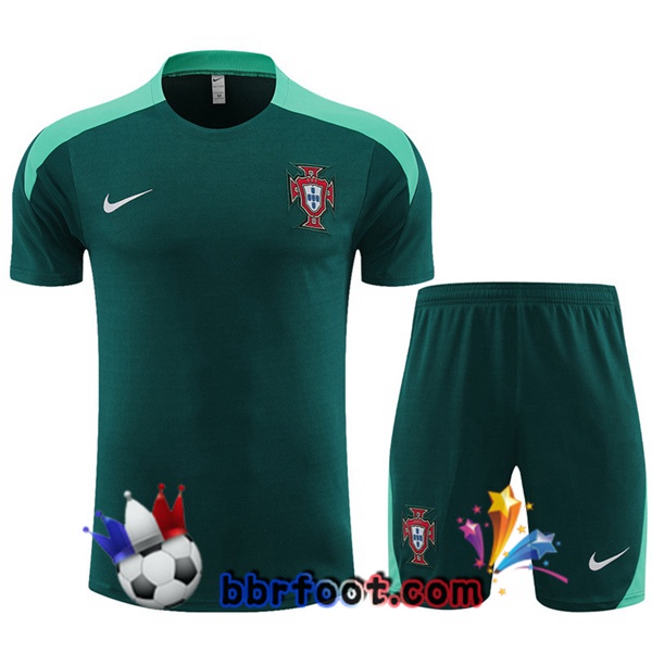 Ensemble Training T-Shirts Portugal + Shorts Vert 2023/2024