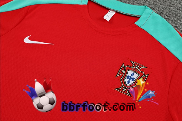 Ensemble Training T-Shirts Portugal + Shorts Rouge 2023/2024