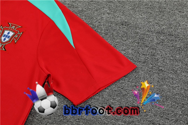 Ensemble Training T-Shirts Portugal + Shorts Rouge 2023/2024
