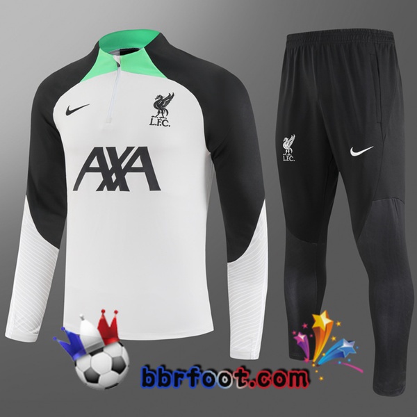 Survetement Foot FC Liverpool Enfant Blanc 2023/2024 Survetement Foot FC Liverpool Enfant Blanc 2023/2024