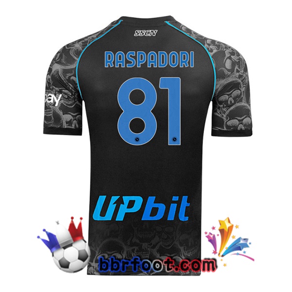 Maillot Foot SSC Naples (Giacomo Raspadori 81) Halloween Noir 2023/2024
