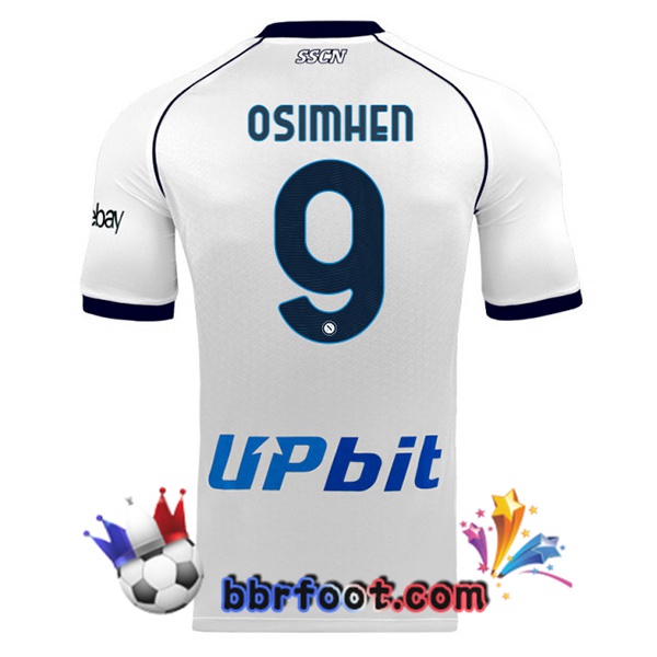 Maillot Foot SSC Naples (Victor Osimhen 9) Exterieur Blanc 2023/2024