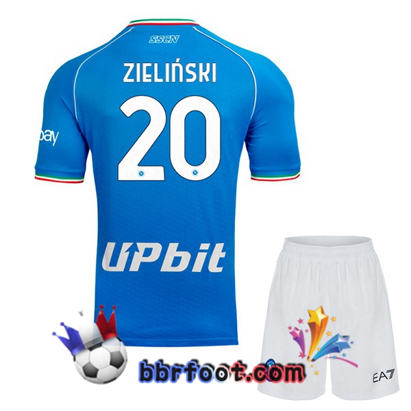 Maillot Foot SSC Naples (Piotr Zielinski 20) Enfant Domicile Bleu 2023/2024