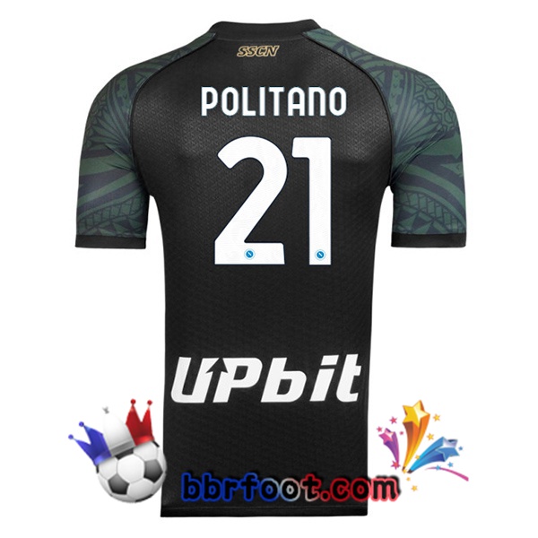 Maillot Foot SSC Naples (Matteo Politano 21) Third Noir 2023/2024