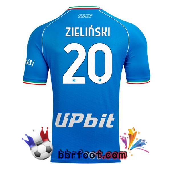 Maillot Foot SSC Naples (Piotr Zielinski 20) Domicile Bleu 2023/2024