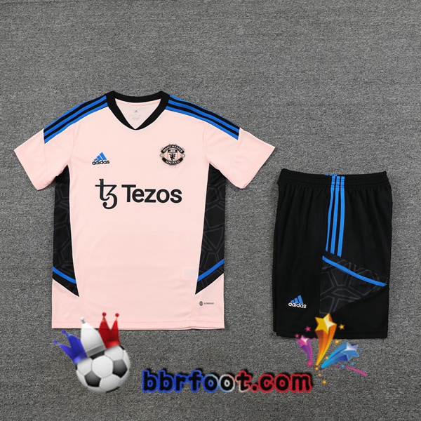 Ensemble Training T-Shirts Manchester United + Shorts Rose 2023/2024