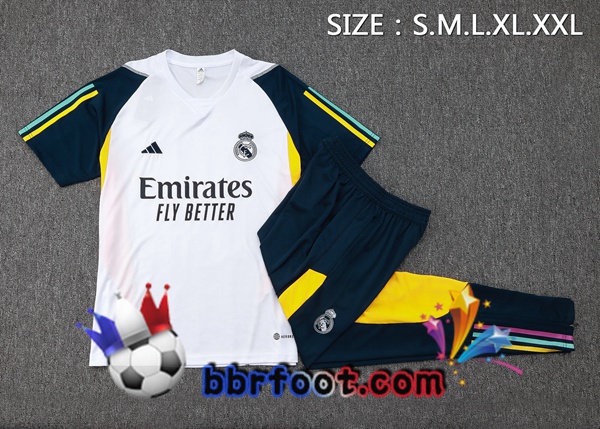 Ensemble Training T-Shirts Real Madrid + Pantalon Blanc 2023/2024