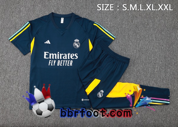 Ensemble Training T-Shirts Real Madrid + Pantalon Bleu Royal 2023/2024