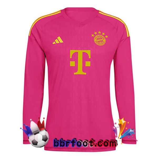 Maillot Foot Bayern Munich Gardien de but Manche Longue Rose 2023/2024
