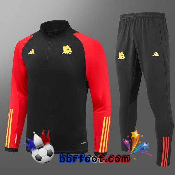 Survetement Foot AS Roma Enfant Noir Rouge 2023/2024