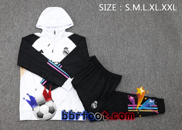 Survetement de Foot - Sweat A Capuche Real Madrid Blanc 2023/2024