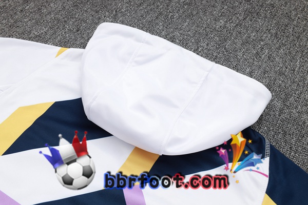 Survetement de Foot - Sweat A Capuche Real Madrid Blanc Bleu Royal 2023/2024