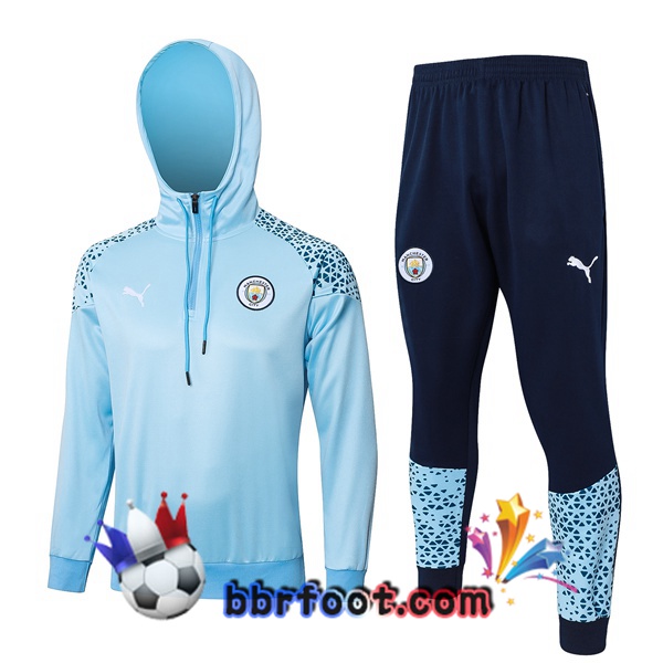 Survetement de Foot - Sweat A Capuche Manchester City Bleu 2023/2024