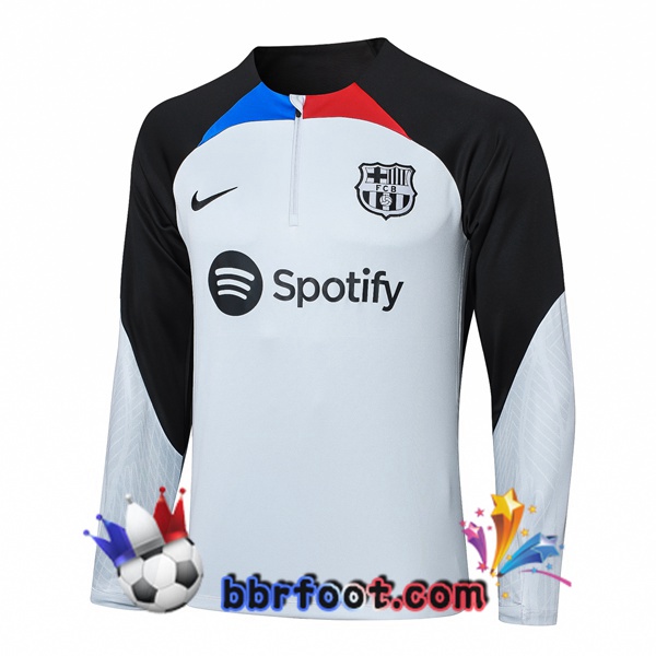 Sweatshirts Homme FC Barcelone Blanc Noir 2023/2024