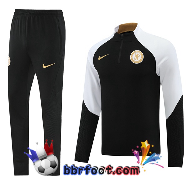 Survetement Foot FC Chelsea Noir Blanc 2023/2024